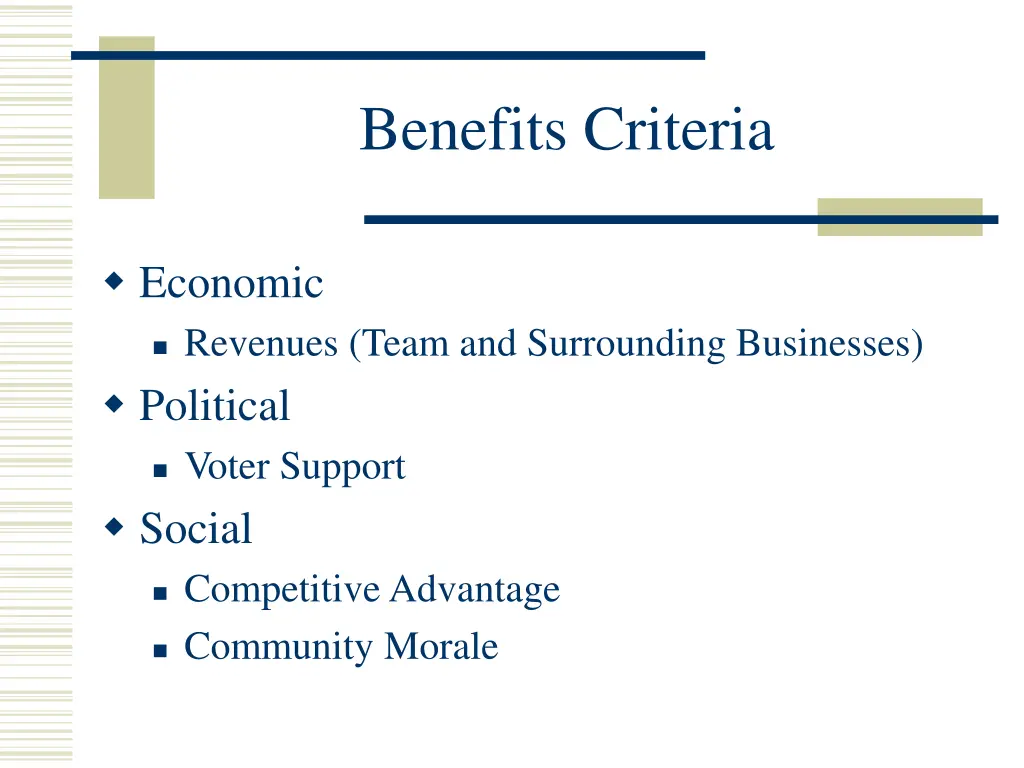 benefits criteria