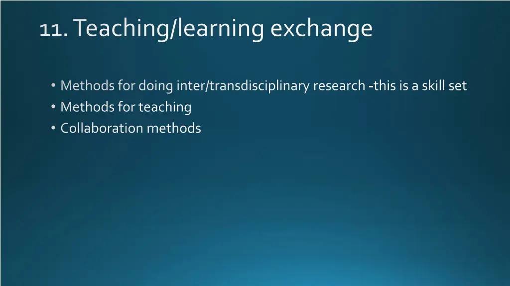 11 teaching learning exchange
