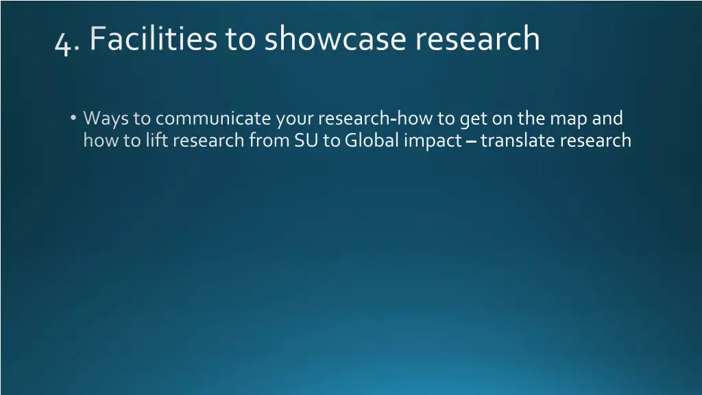 4 facilities to showcase research