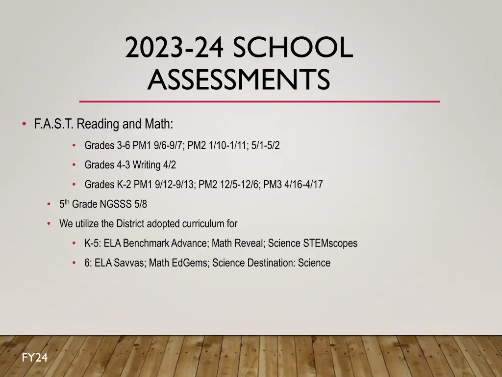 2023 24 school assessments