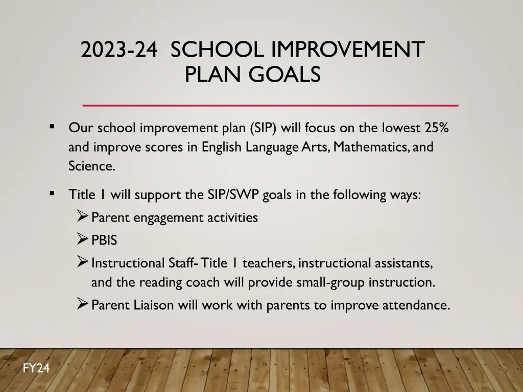 2023 24 school improvement plan goals