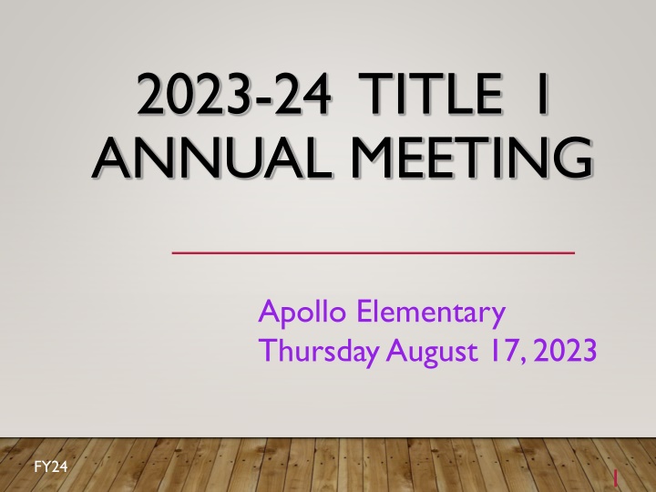 2023 24 title i annual meeting