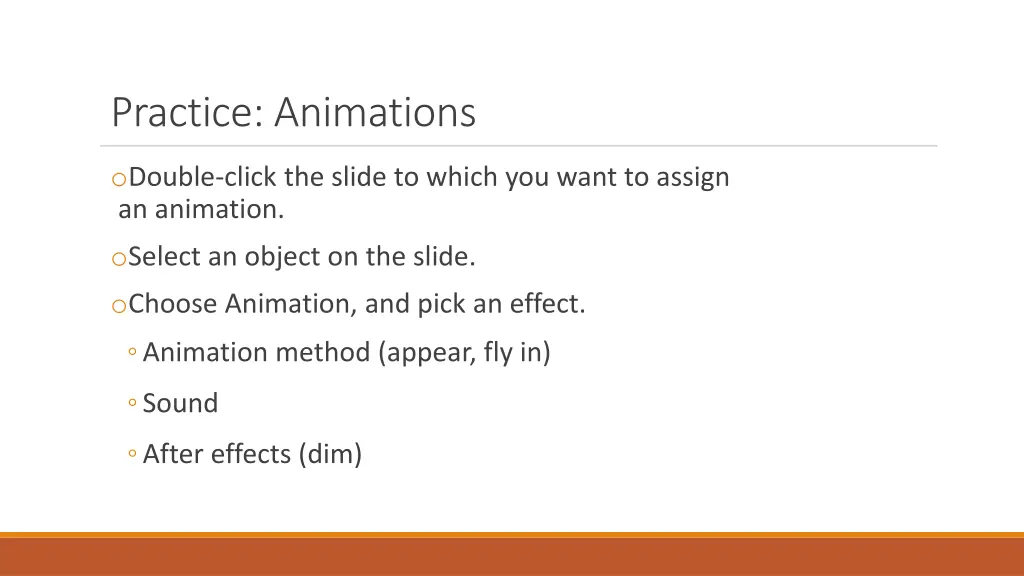 practice animations