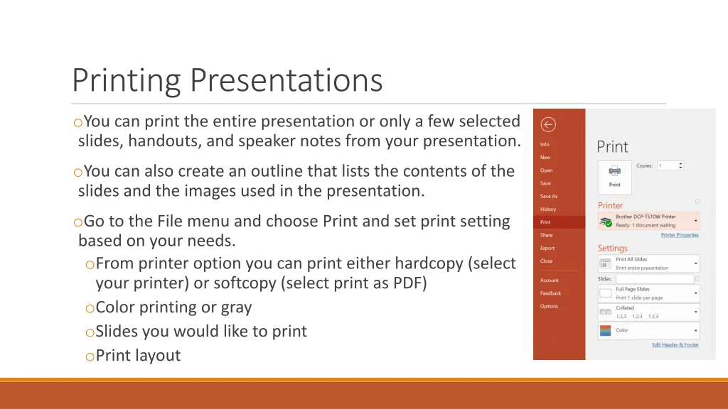 printing presentations