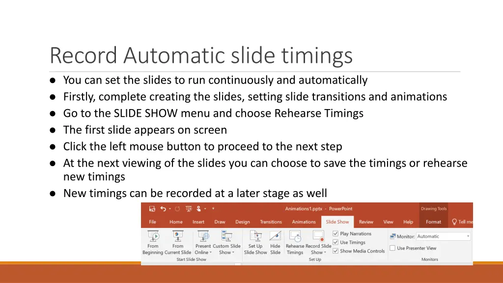 record automatic slide timings