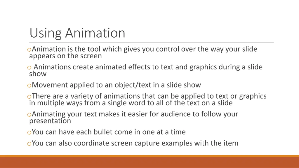 using animation o animation is the tool which