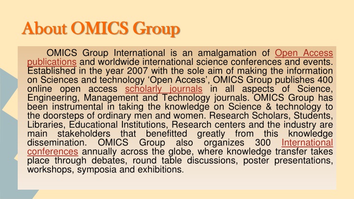 about omics group about omics group