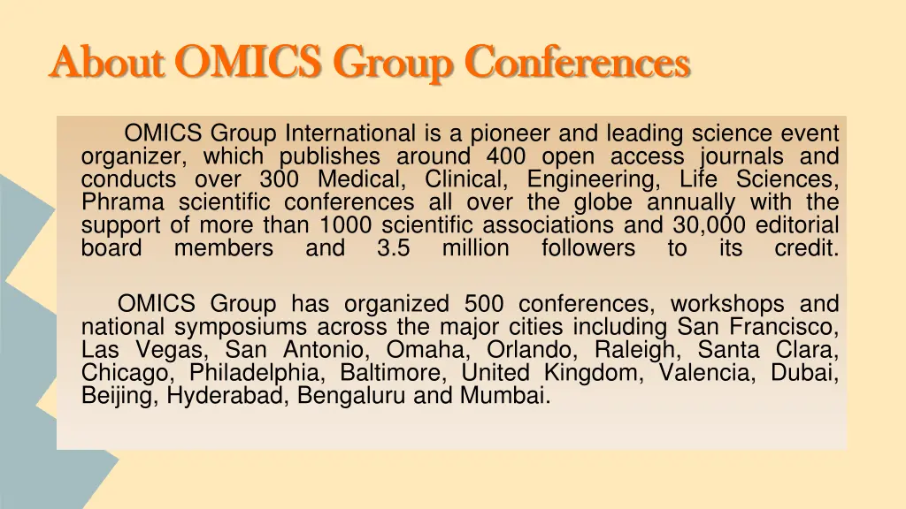 about omics group conferences about omics group