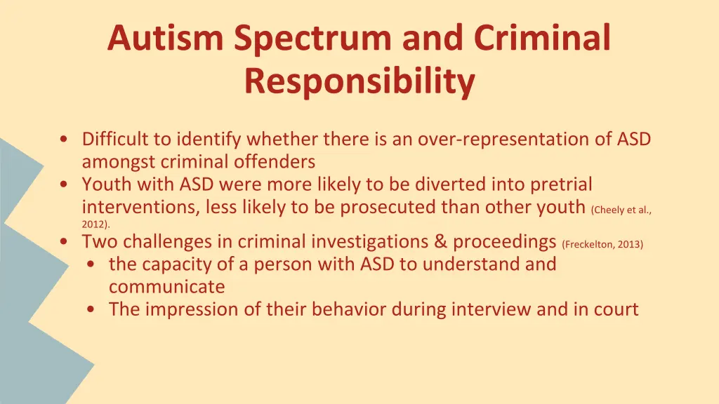 autism spectrum and criminal responsibility