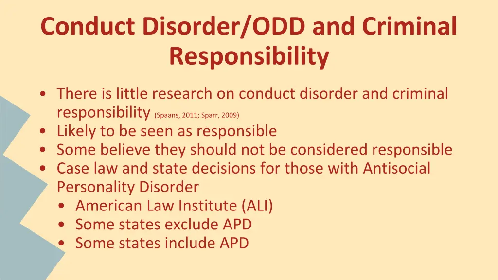 conduct disorder odd and criminal responsibility