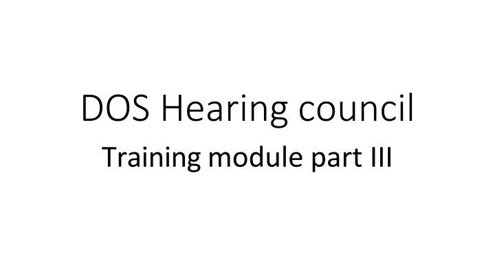 dos hearing council training module part iii