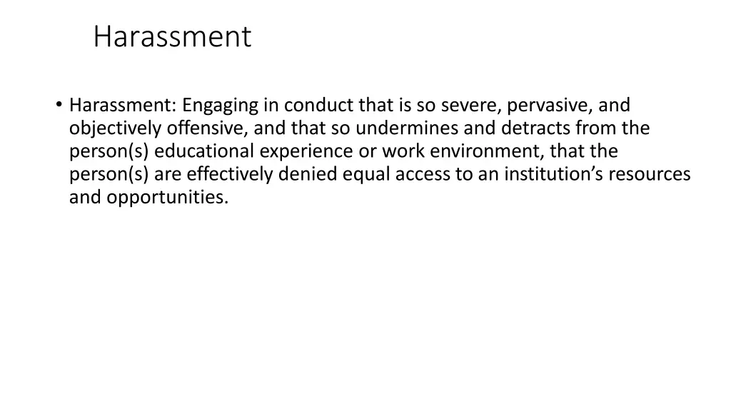 harassment
