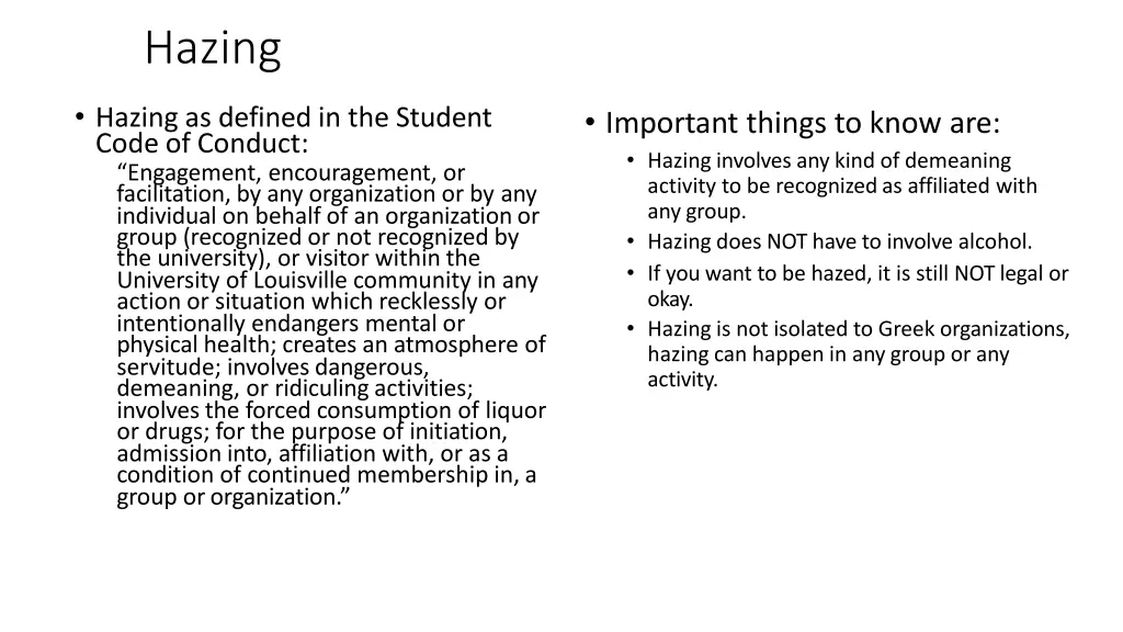 hazing