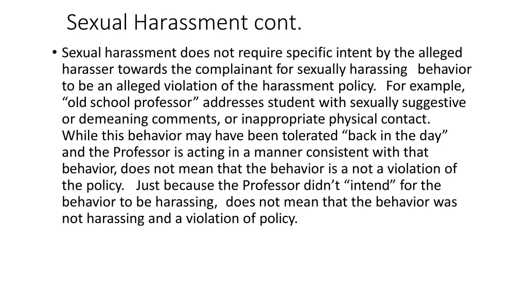 sexual harassment cont