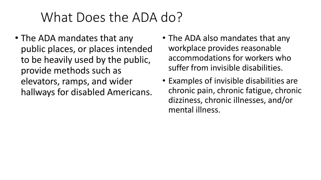 what does the ada do