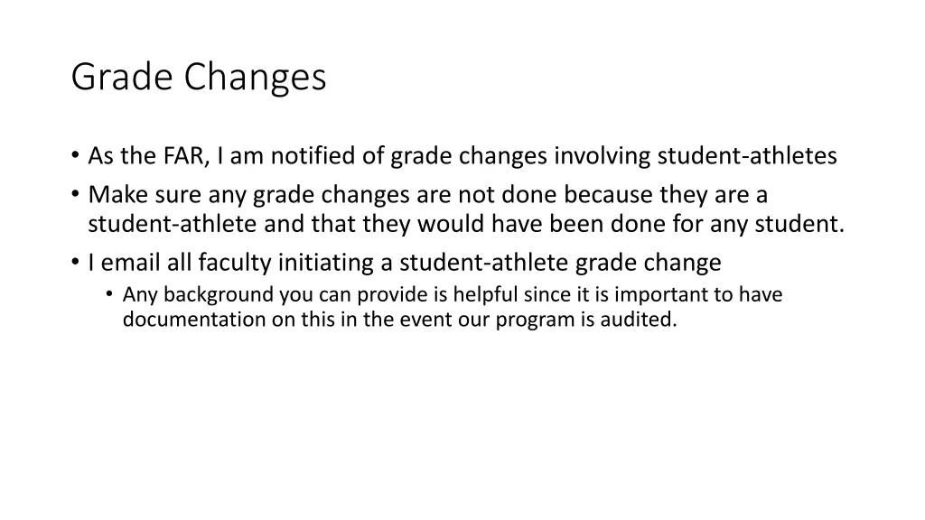 grade changes