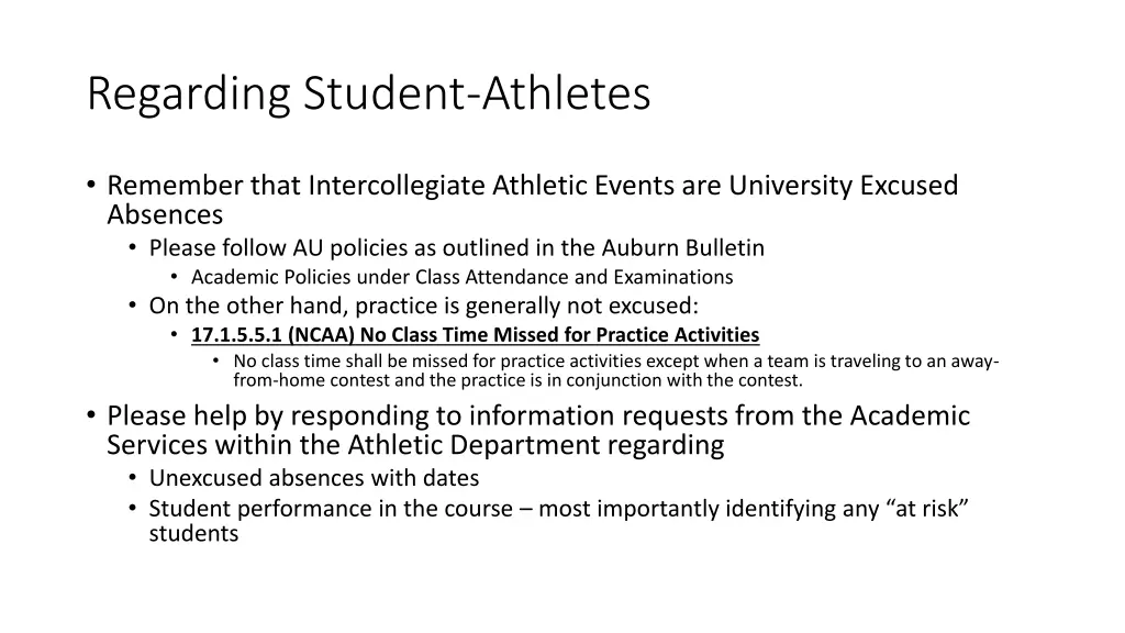 regarding student athletes