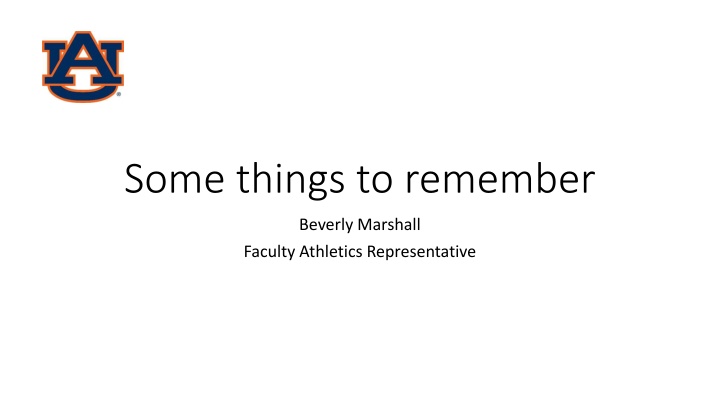 some things to remember