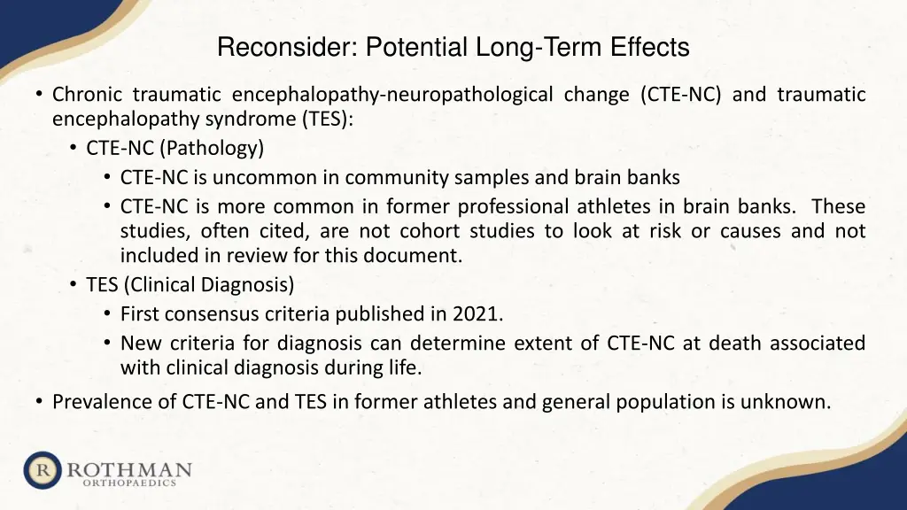 reconsider potential long term effects