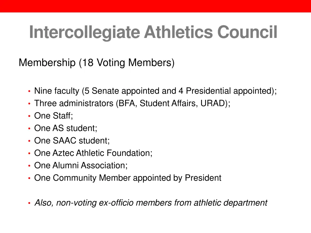 intercollegiate athletics council 1