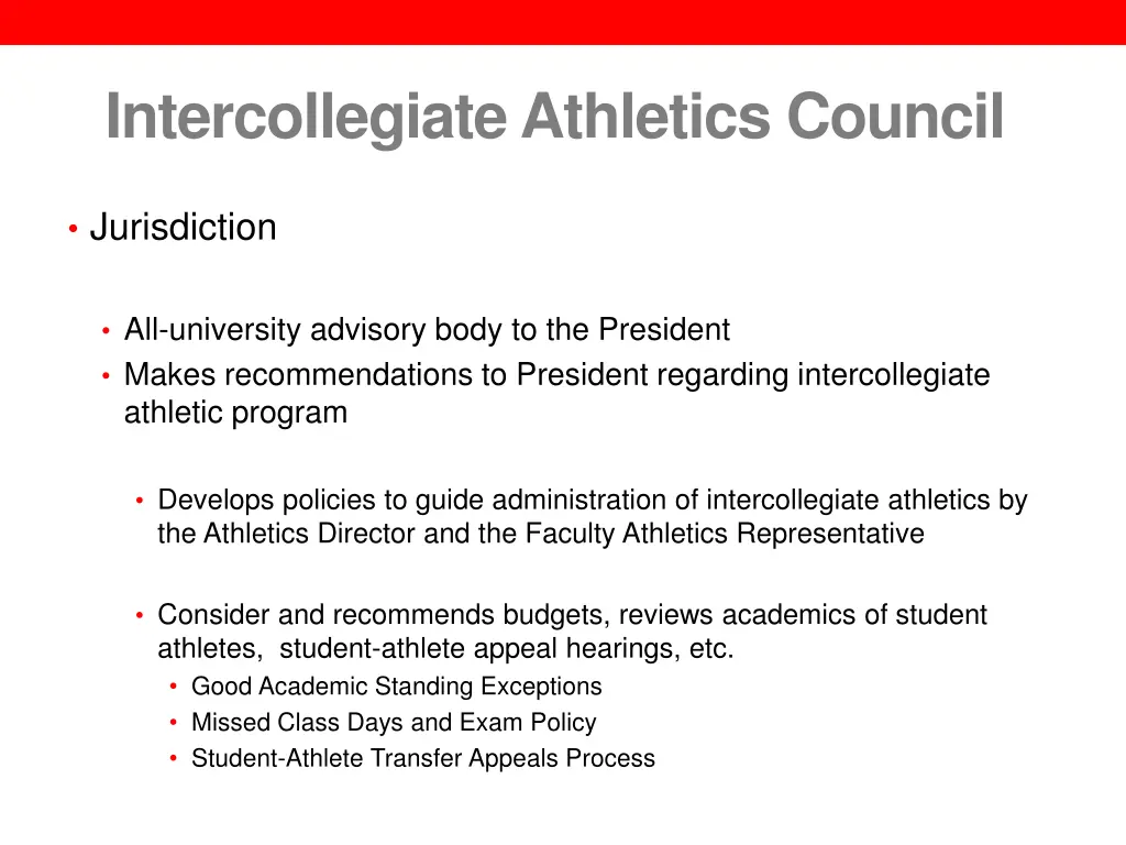 intercollegiate athletics council