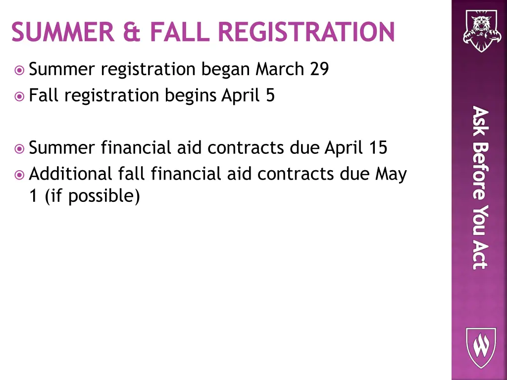 summer fall registration