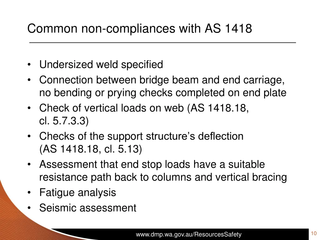 common non compliances with as 1418