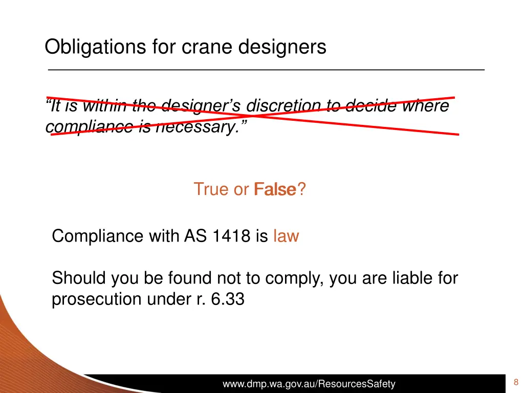 obligations for crane designers