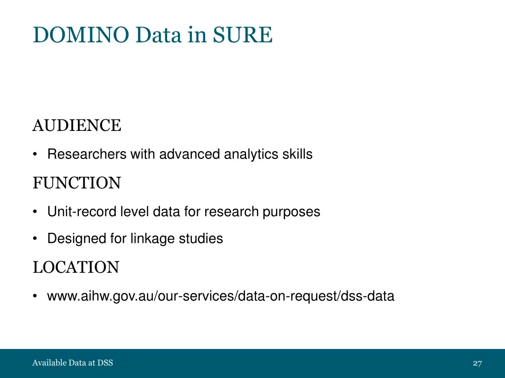 domino data in sure