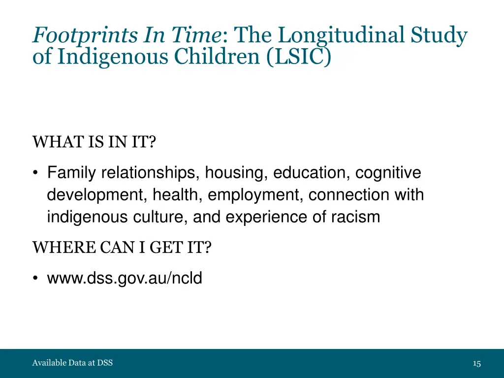 footprints in time the longitudinal study 1