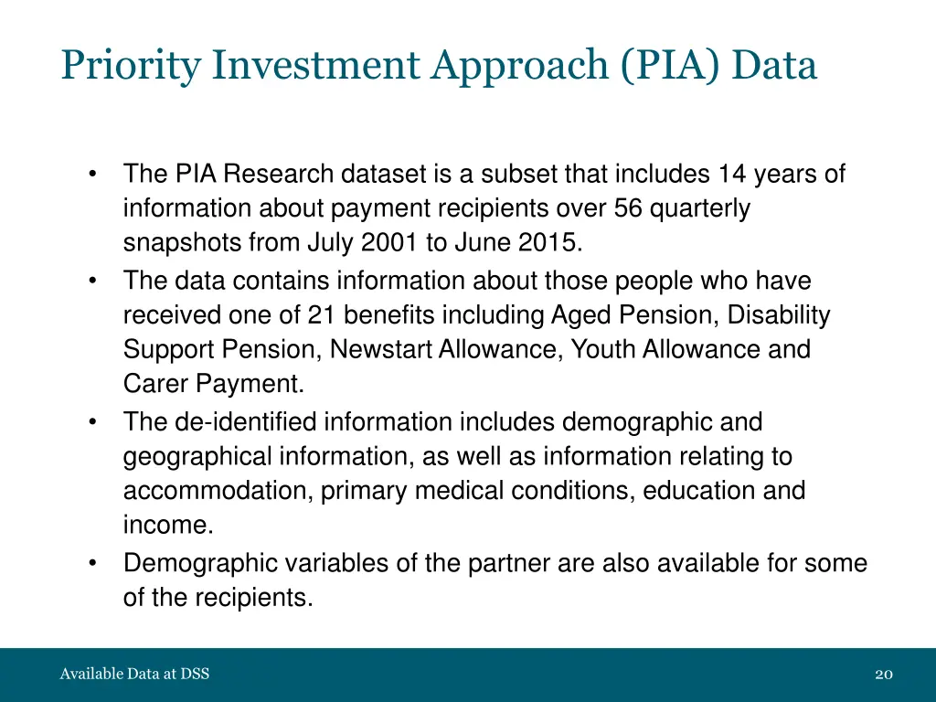 priority investment approach pia data 1