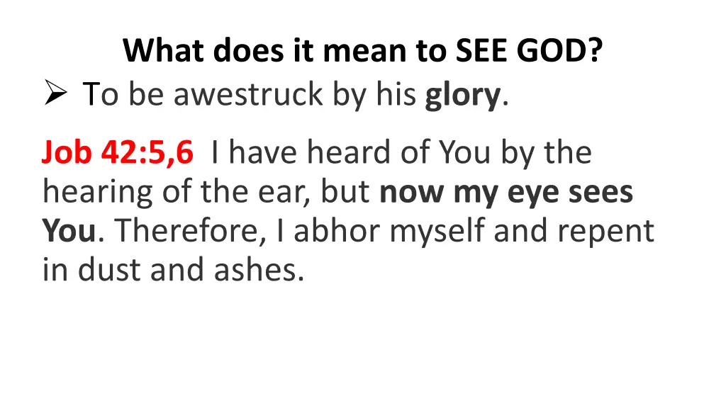 what does it mean to see god to be awestruck