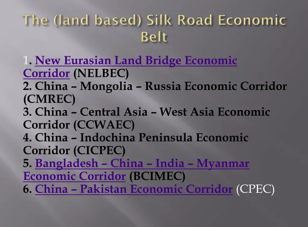 1 new eurasian land bridge economic corridor