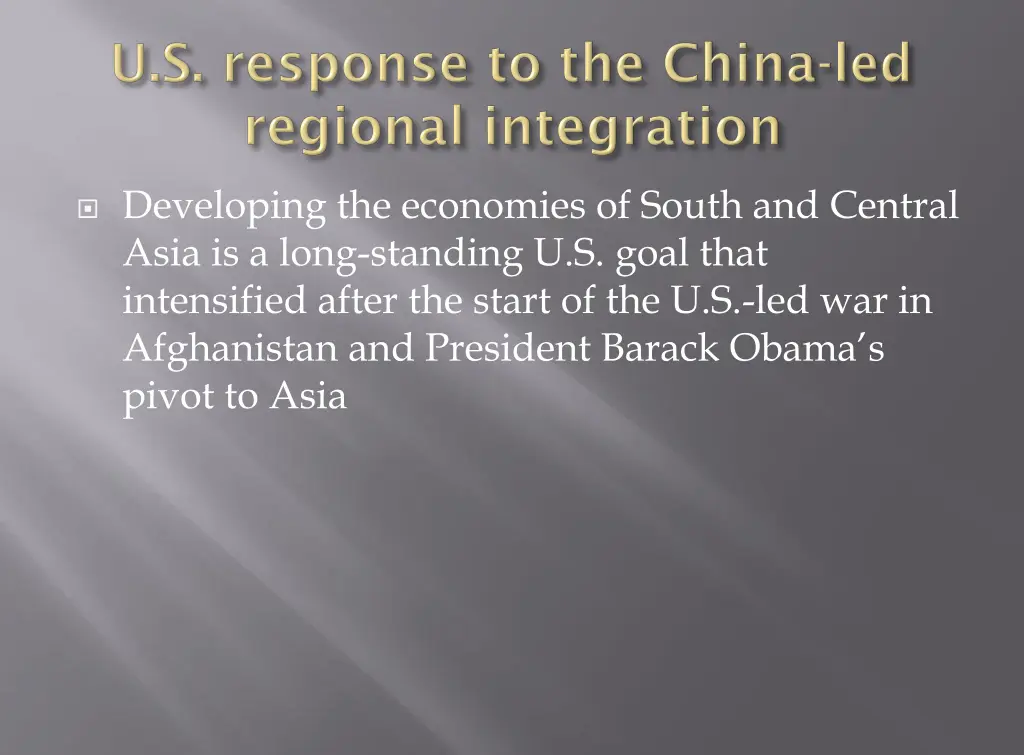 developing the economies of south and central