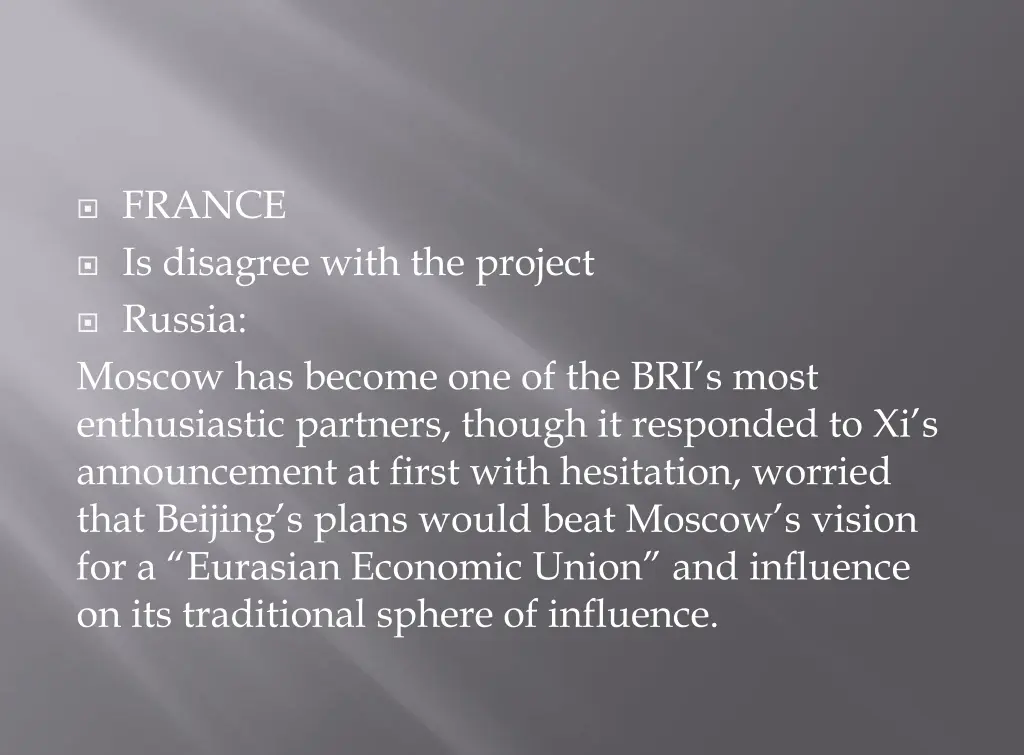 france is disagree with the project russia moscow