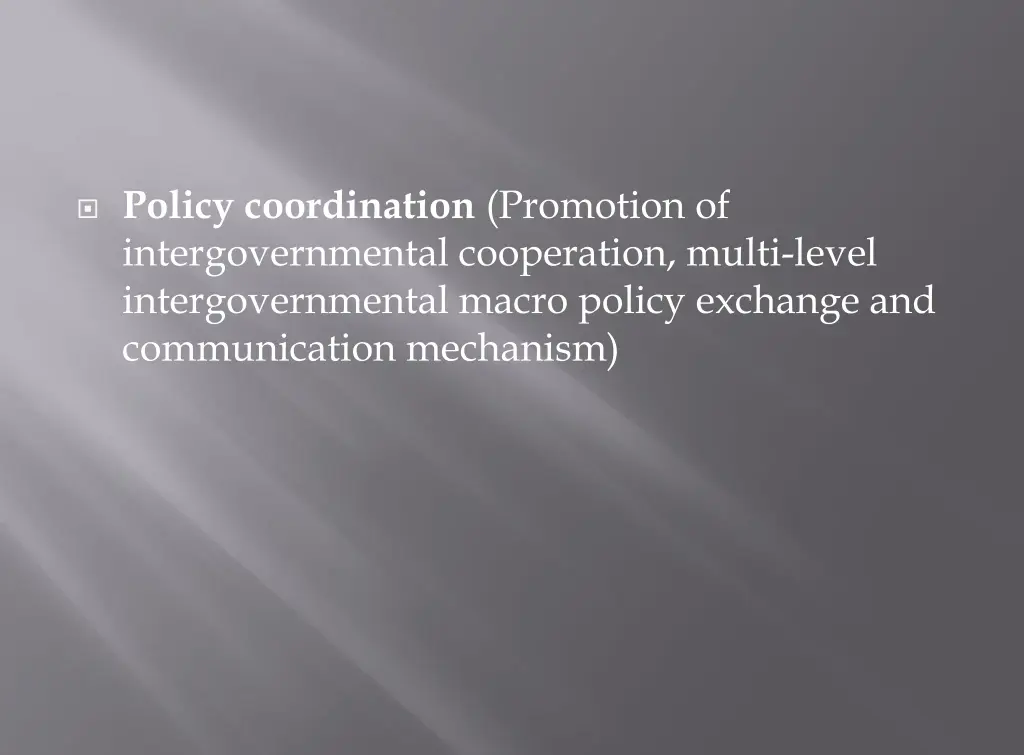 policy coordination promotion