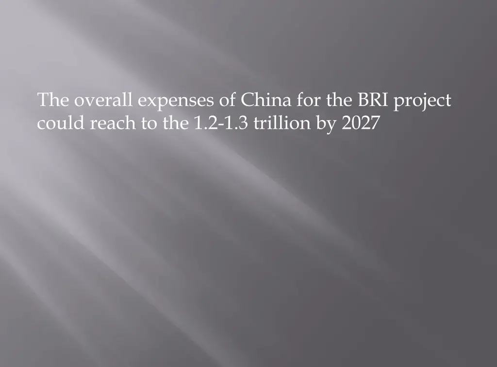 the overall expenses of china for the bri project
