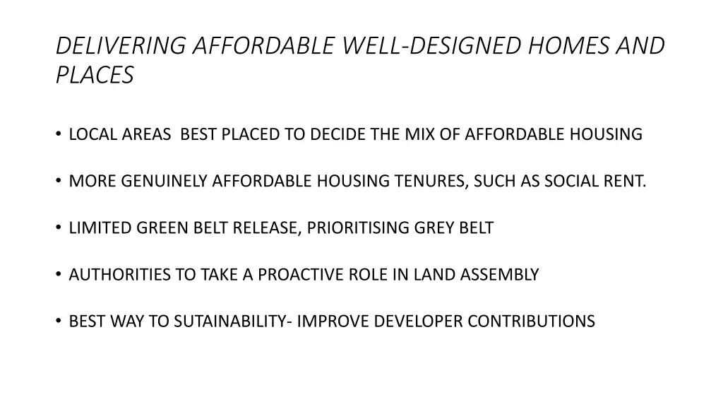 delivering affordable well designed homes