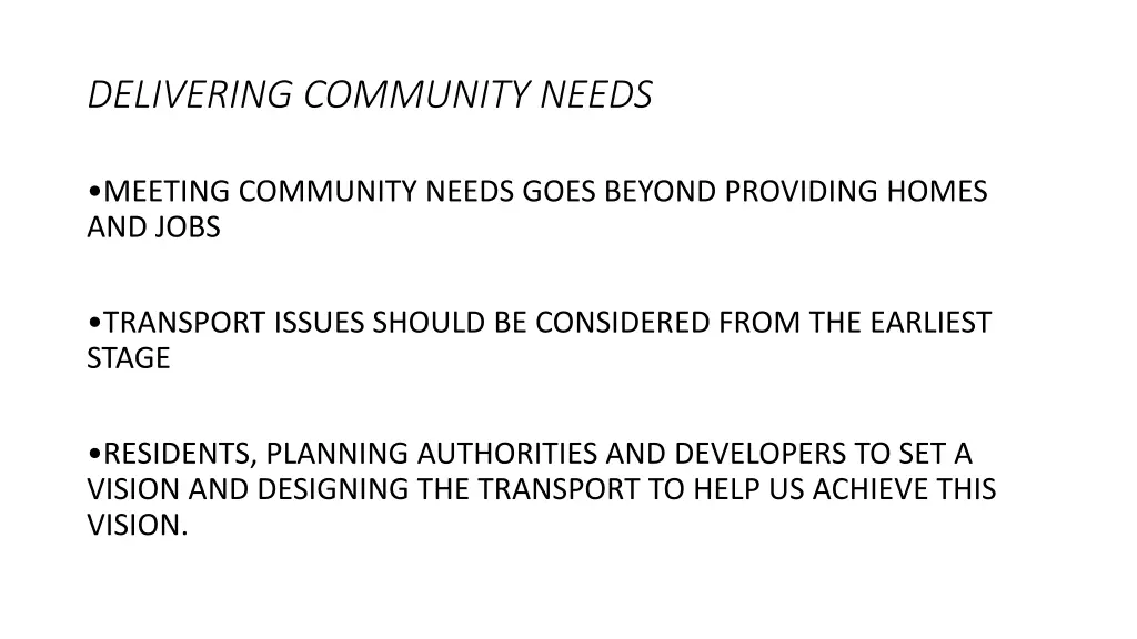 delivering community needs