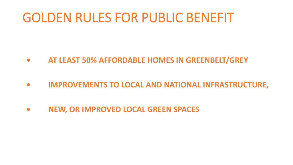 golden rules for public benefit golden rules