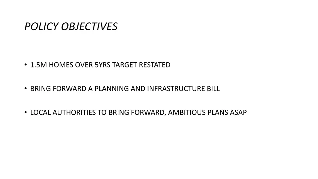 policy objectives