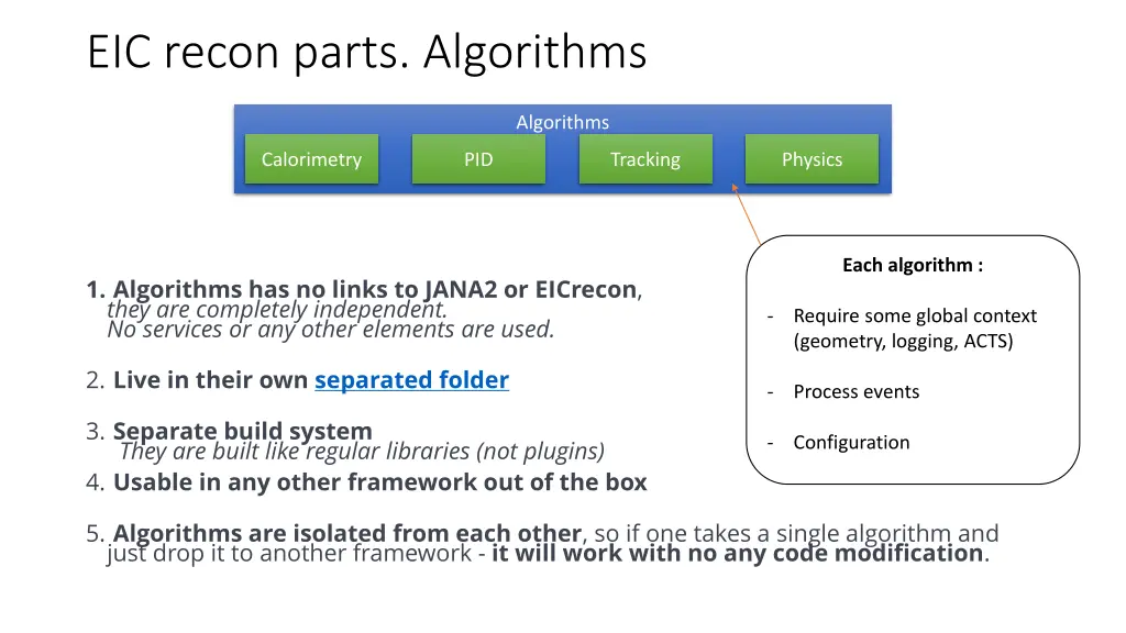eic recon parts algorithms