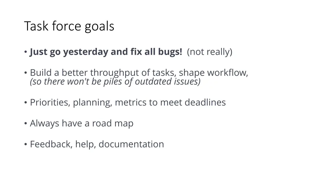 task force goals 1