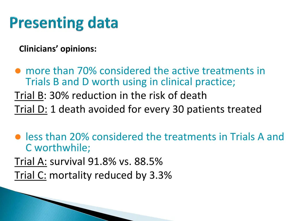 clinicians opinions