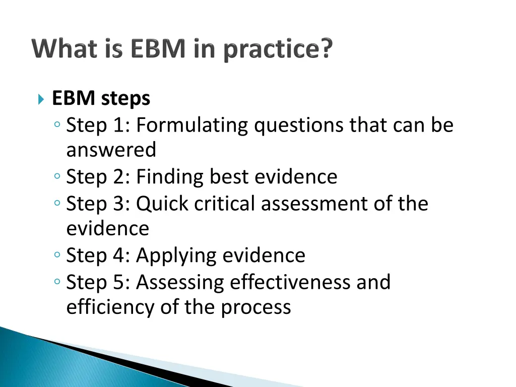 ebm steps step 1 formulating questions that