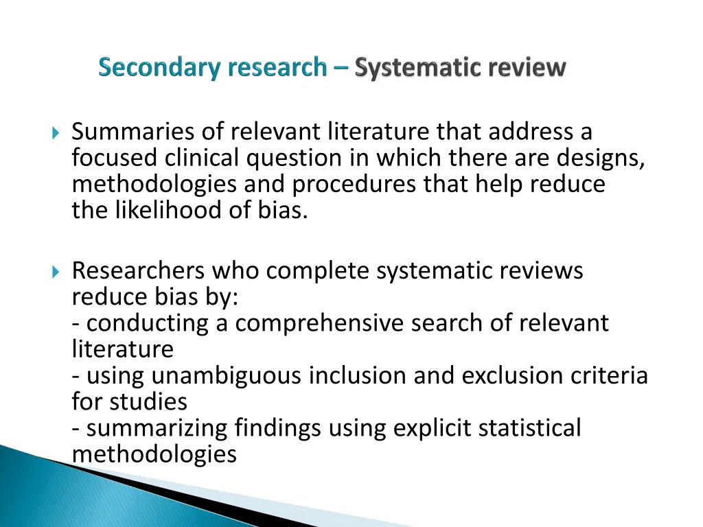 summaries of relevant literature that address