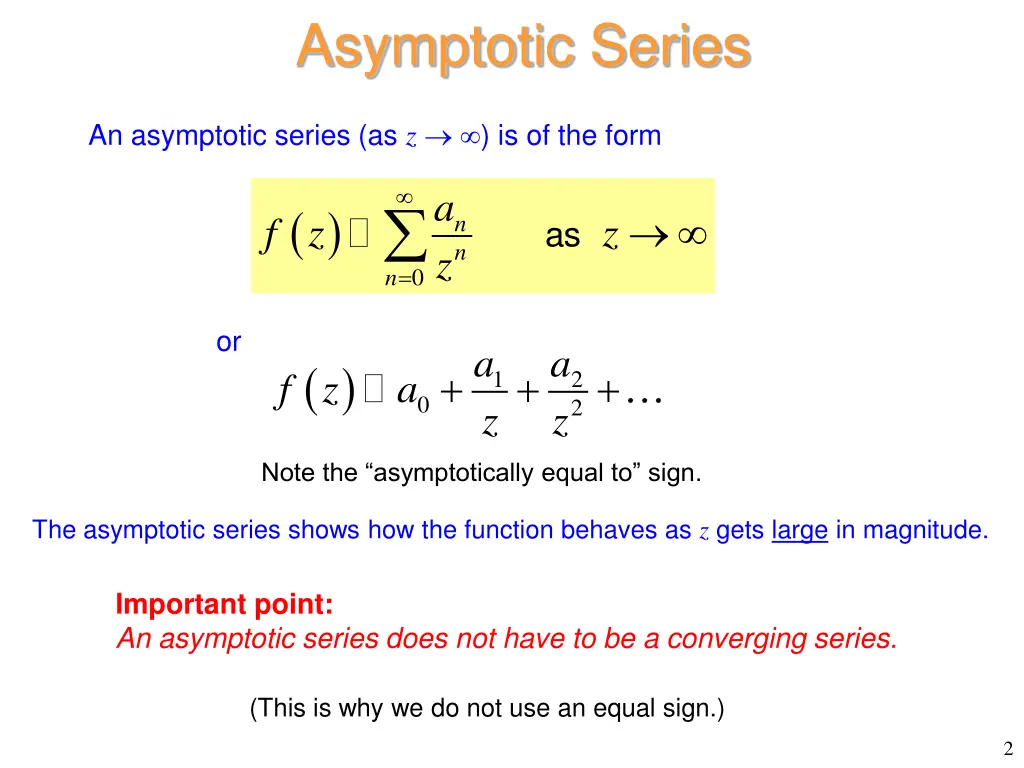 asymptotic series