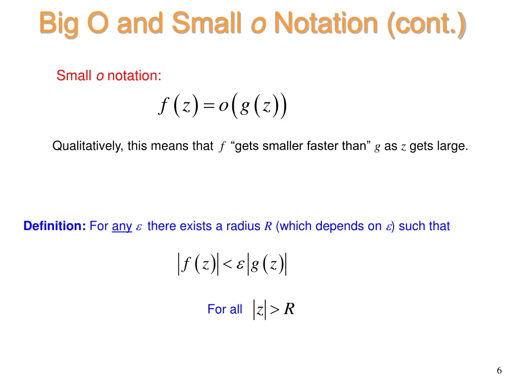 big o and small o notation cont 1