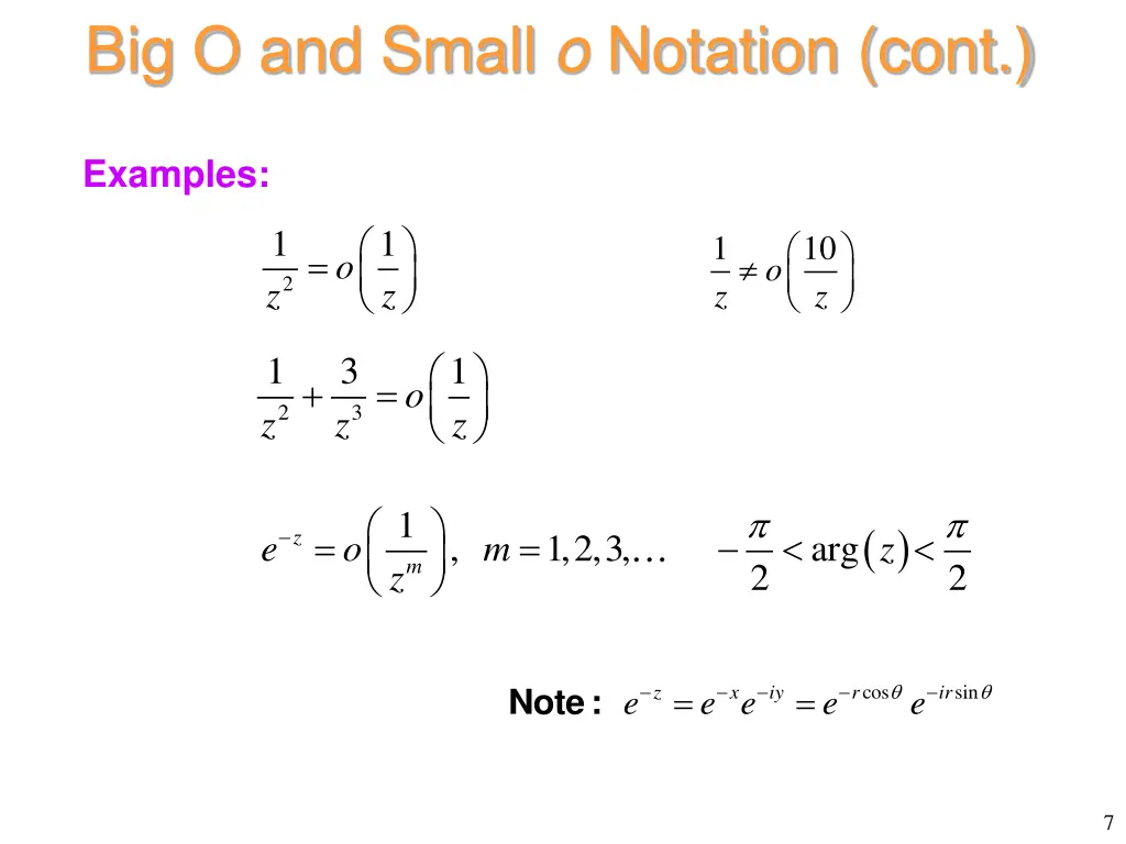big o and small o notation cont 2