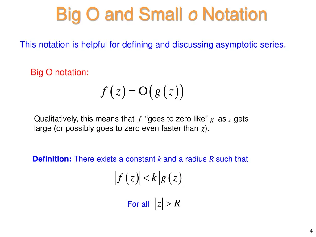 big o and small o notation
